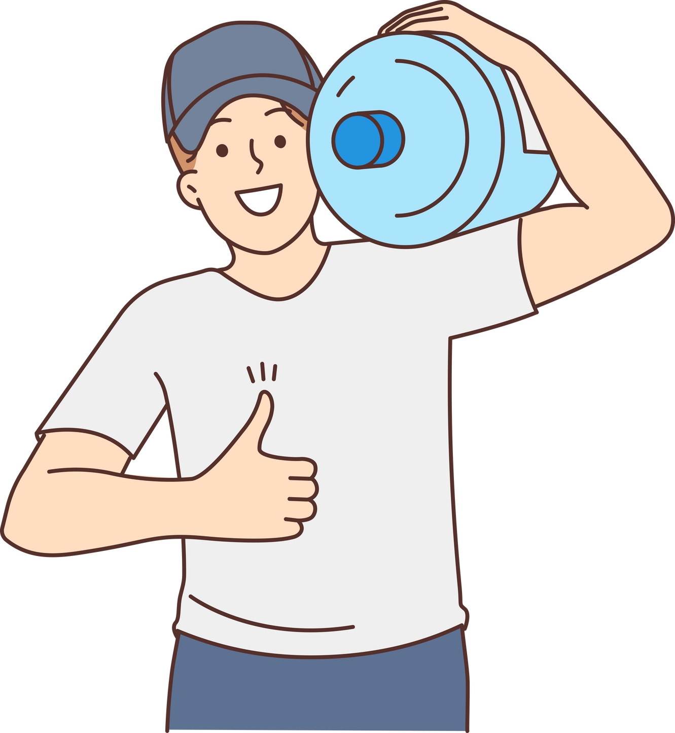 Happy man recommend bottled water service